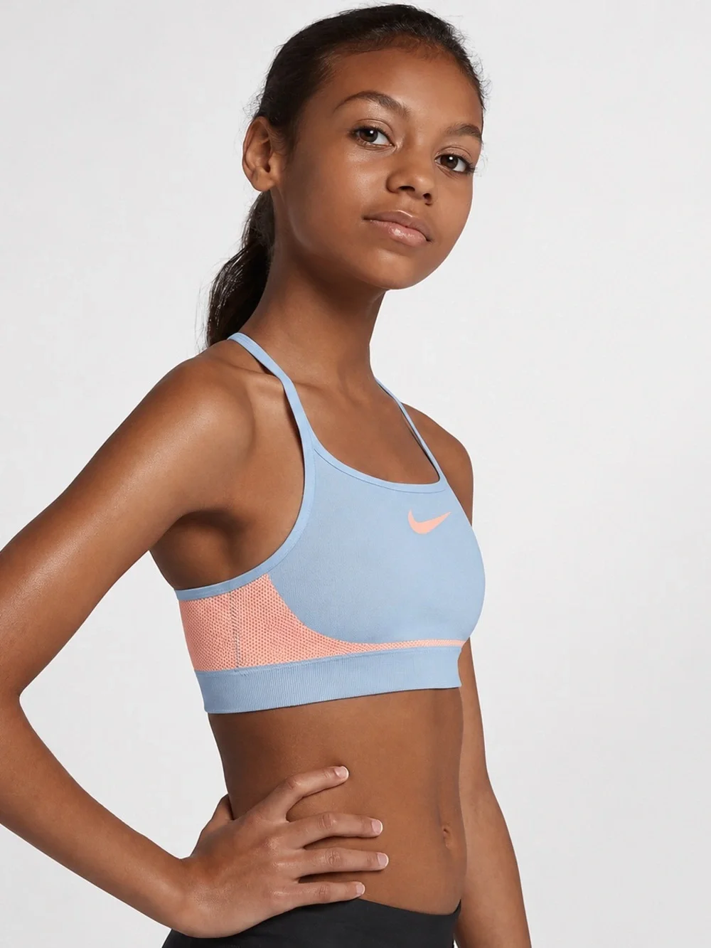 Nike Girls’ Seamless Sports Bra Blue Pink Youth Medium 💙🩷✨